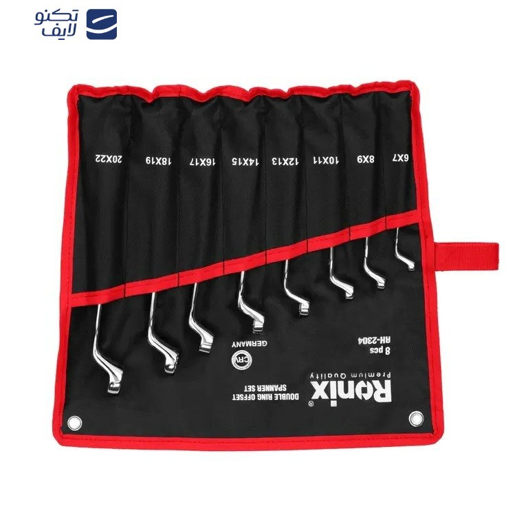 آچار دو سر رینگی رونیکس مدل RH-2304 مجموعه 8 عددی آچار دو سر رینگی رونیکس مدل RH-2304 مجموعه 8 عددی