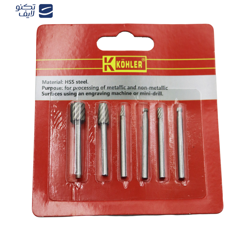 فرز چوب ساب الماسه کوهلر مدل شیار باز کد YP-3.17MM-4CM مجموعه 6 عددی فرز چوب ساب الماسه کوهلر مدل شیار باز کد YP-3.17MM-4CM مجموعه 6 عددی