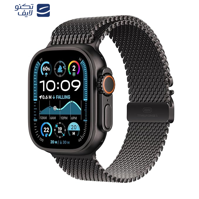 ساعت هوشمند اپل مدل Ultra 2 Black Titanium Case Milanese Loop 49mm ساعت هوشمند اپل مدل Ultra 2 Black Titanium Case Milanese Loop 49mm