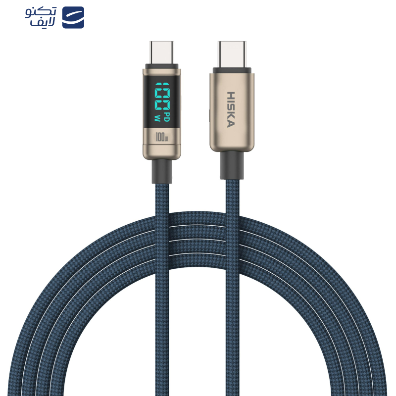 کابل تبدیل USB-C به USB-C هیسکا مدل LX-20CC طول 1 متر کابل تبدیل USB-C به USB-C هیسکا مدل LX-20CC طول 1 متر