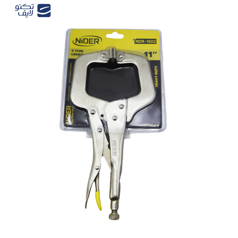 انبر قفلی ورق گیر نیدر مدل فک لقلقه ای کد YP-NDR-1502-280MM سایز 11 اینچ