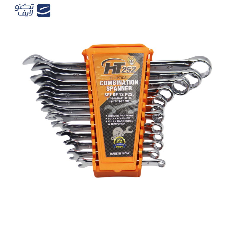 آچار یکسر تخت و یکسر رینگی اچ تی مدل YP-HT252-PPELEKANI مجموعه 12 عددی آچار یکسر تخت و یکسر رینگی اچ تی مدل YP-HT252-PPELEKANI مجموعه 12 عددی