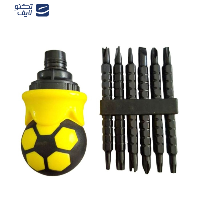 پیچ گوشتی جغجغه ای مشتی مدل S2 بسته 13 عددی