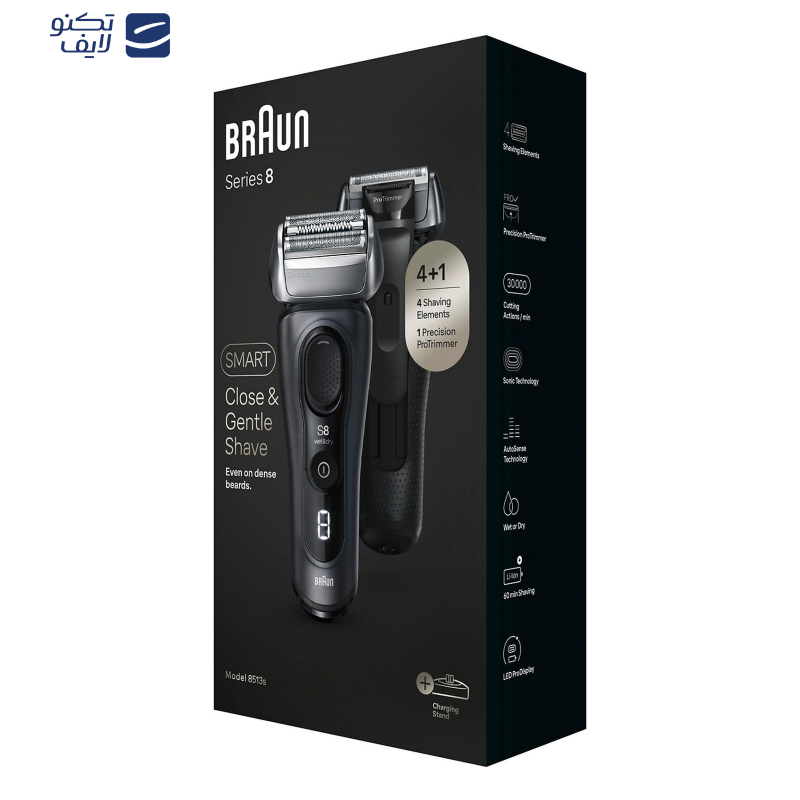 ماشین اصلاح موی صورت شارژی براون مدل series8 8513s ماشین اصلاح موی صورت شارژی براون مدل series8 8513s