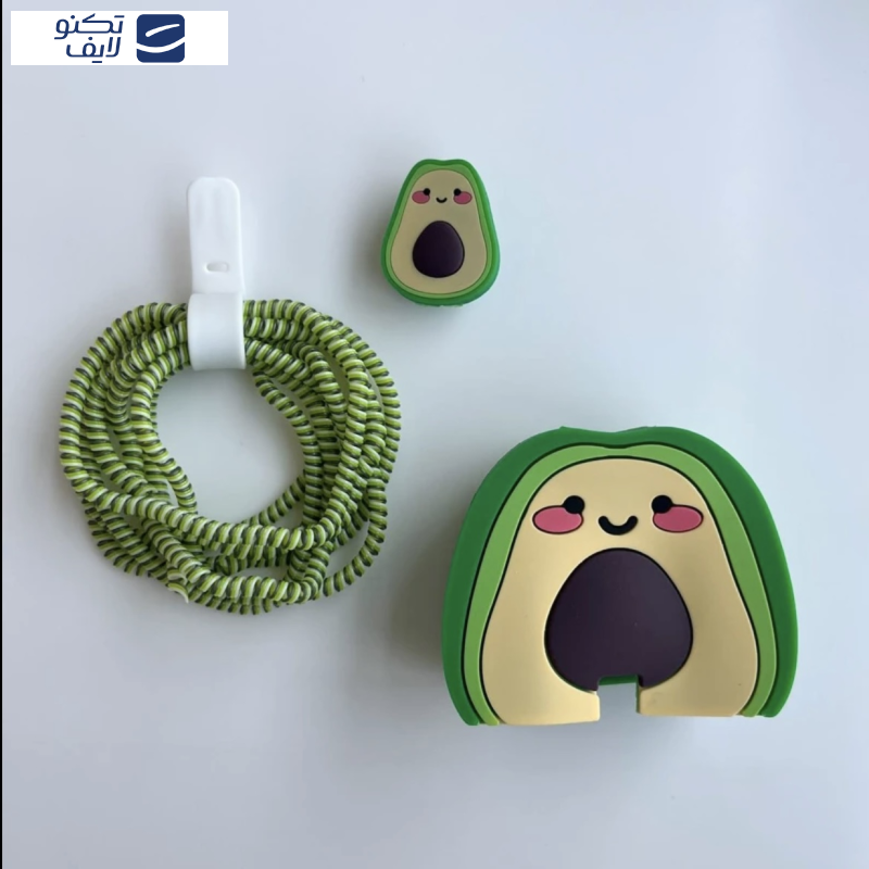 محافظ کابل و شارژر دیواری مدل آووکادو Avocado مجموعه 4 عددی محافظ کابل و شارژر دیواری مدل آووکادو Avocado مجموعه 4 عددی
