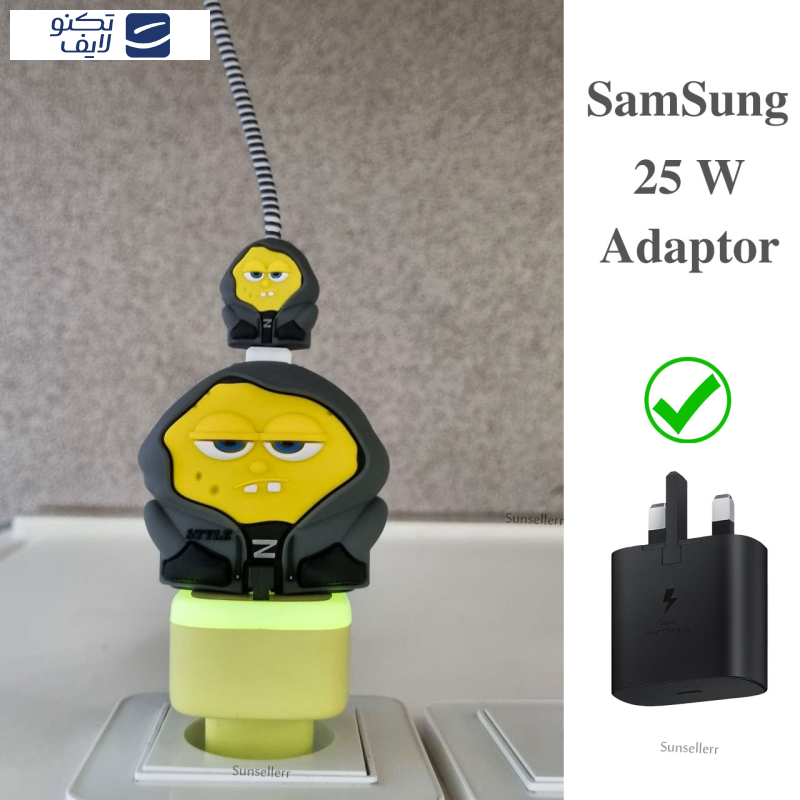 محافظ کابل و شارژر دیواری سانیلند طرح باب اسفنجی مجموعه 4 عددی محافظ کابل و شارژر دیواری سانیلند طرح باب اسفنجی مجموعه 4 عددی