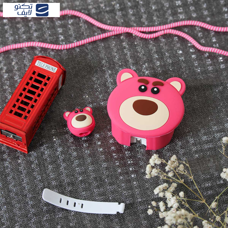 محافظ کابل و شارژر دیواری سانیوان مدل عروسکی طرح خرس لوتسو مجموعه 4 عددی