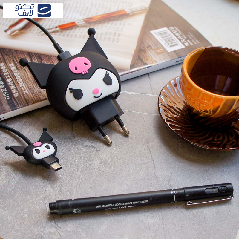 محافظ کابل طرح فانتزی کرومی مدل Kuromi-Cover به همراه محافظ شارژر دیواری مجموعه 4 عددی محافظ کابل طرح فانتزی کرومی مدل Kuromi-Cover به همراه محافظ شارژر دیواری مجموعه 4 عددی