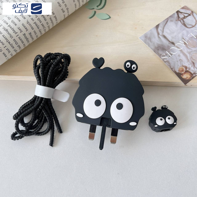 محافظ کابل وال کیس طرح میکروب به همراه محافظ شارژر دیواری 25 وات سامسونگ مجموعه 4 عددی