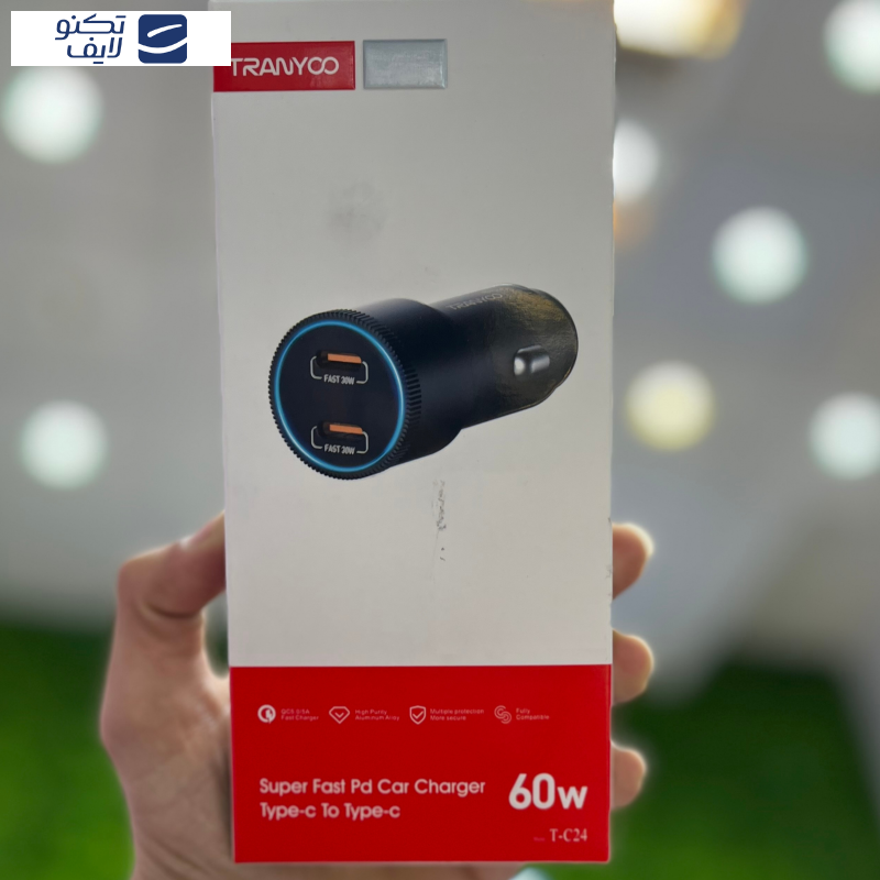 شارژر فندکی 60 وات ترانیو مدل T-C24 شارژر فندکی 60 وات ترانیو مدل T-C24