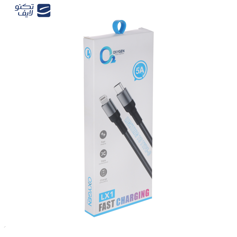 کابل تبدیل USB به لایتنینگ اکسیژن مدل LX1 طول 1 متر کابل تبدیل USB به لایتنینگ اکسیژن مدل LX1 طول 1 متر