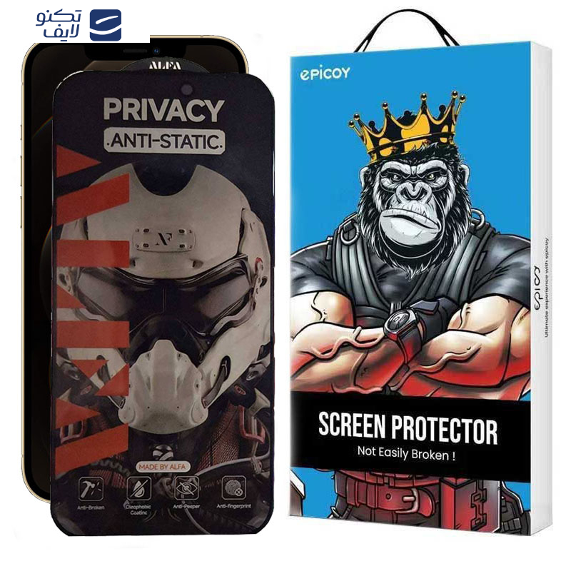 محافظ صفحه نمایش حریم شخصی اپیکوی مدل Alpha مناسب برای گوشی موبایل اپل iphone 12 Pro Max