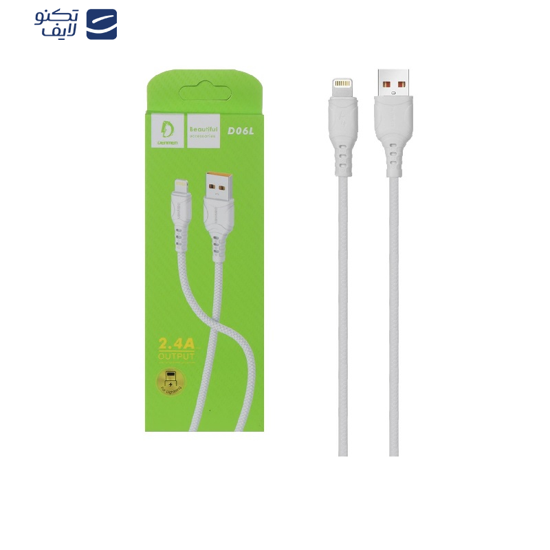کابل تبدیل USB به لایتنینگ دنمن مدل D06L طول 1 متر کابل تبدیل USB به لایتنینگ دنمن مدل D06L طول 1 متر