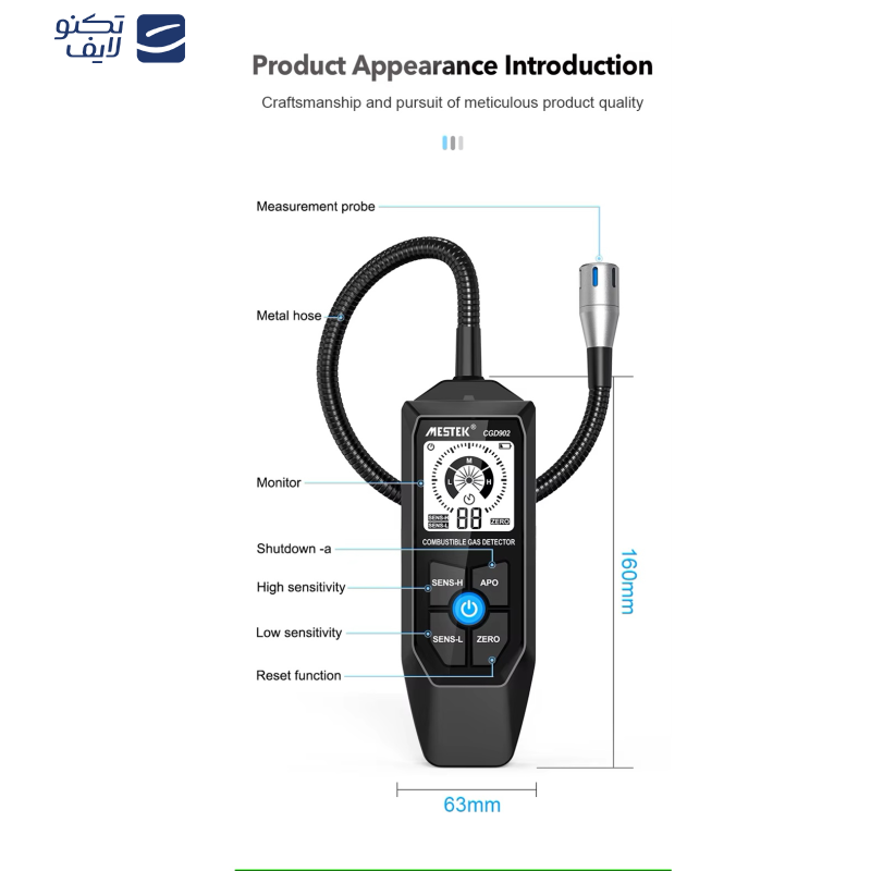 نشت یاب گاز دیجیتال مستک مدل CGD902 نشت یاب گاز دیجیتال مستک مدل CGD902