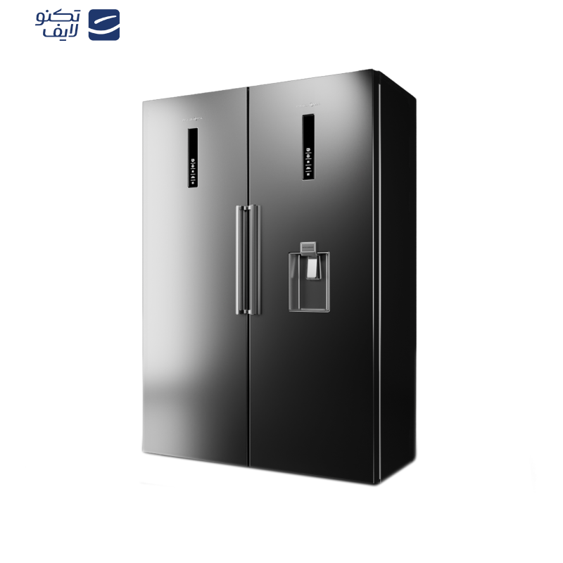 یخچال فریزر دوقلو پاکشوما مدل RTRA-RTFA901 iX (N1) سری Twin Peaks، دارای نمایشگر و بدون برفک، با ارتفاع 187، پهنای 118 و عمق 73 سانتیمتر، میزان مصرف انرژی A+، دارای 5 طبقه در یخچال و 4 کشو در فریزر یخچال فریزر دوقلو پاکشوما مدل RTRA-RTFA901 iX (N1) سری Twin Peaks، دارای نمایشگر و بدون برفک، با ارتفاع 187، پهنای 118 و عمق 73 سانتیمتر، میزان مصرف انرژی A+، دارای 5 طبقه در یخچال و 4 کشو در فریزر