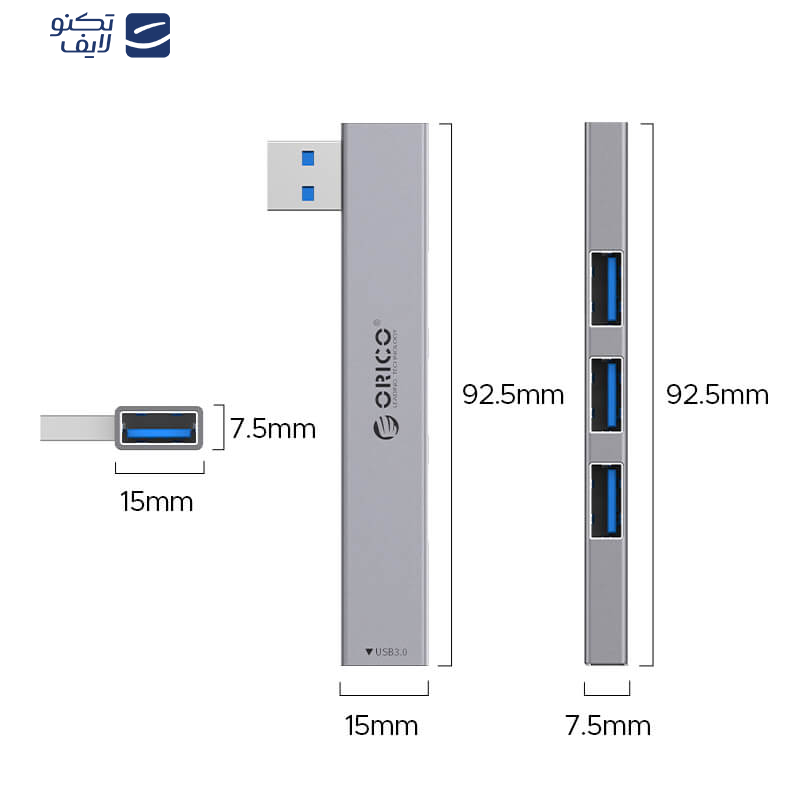 هاب 4 پورت USB3.0 اوریکو مدل YSZ1-U3 هاب 4 پورت USB3.0 اوریکو مدل YSZ1-U3
