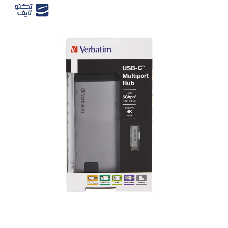 هاب 8 پورت USB-C ورباتیم مدل 49142  هاب 8 پورت USB-C ورباتیم مدل 49142