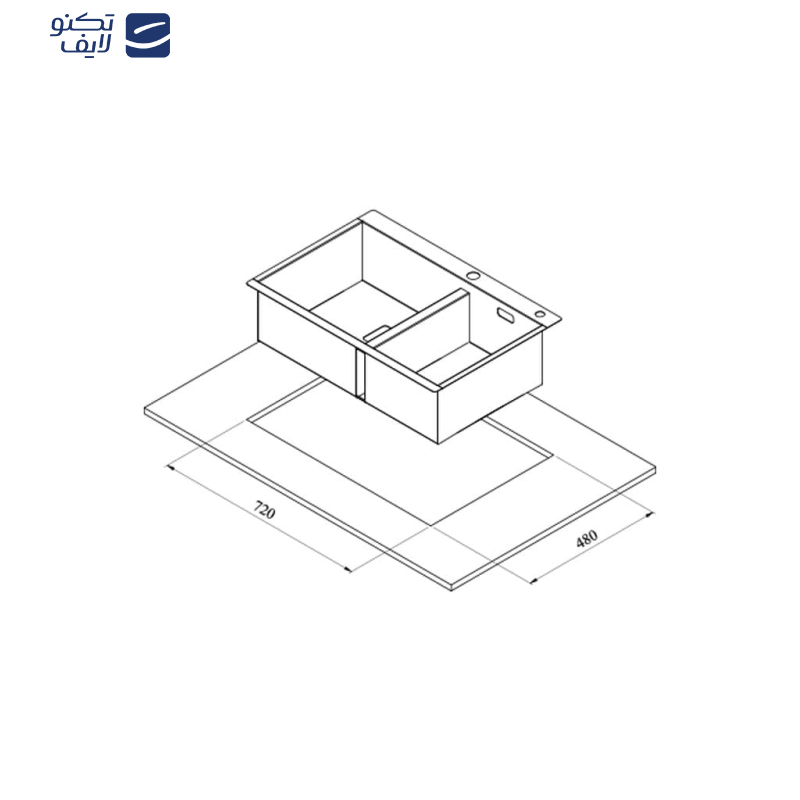 سینک ظرفشویی کن مدل BCN303 روکار سینک ظرفشویی کن مدل BCN303 روکار