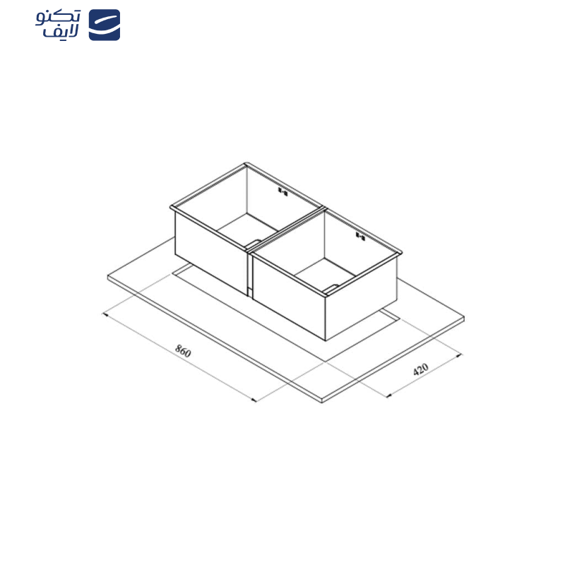 سینک ظرفشویی استیل توکار دو لگنه کن مدل BCN 88 سینک ظرفشویی استیل توکار دو لگنه کن مدل BCN 88