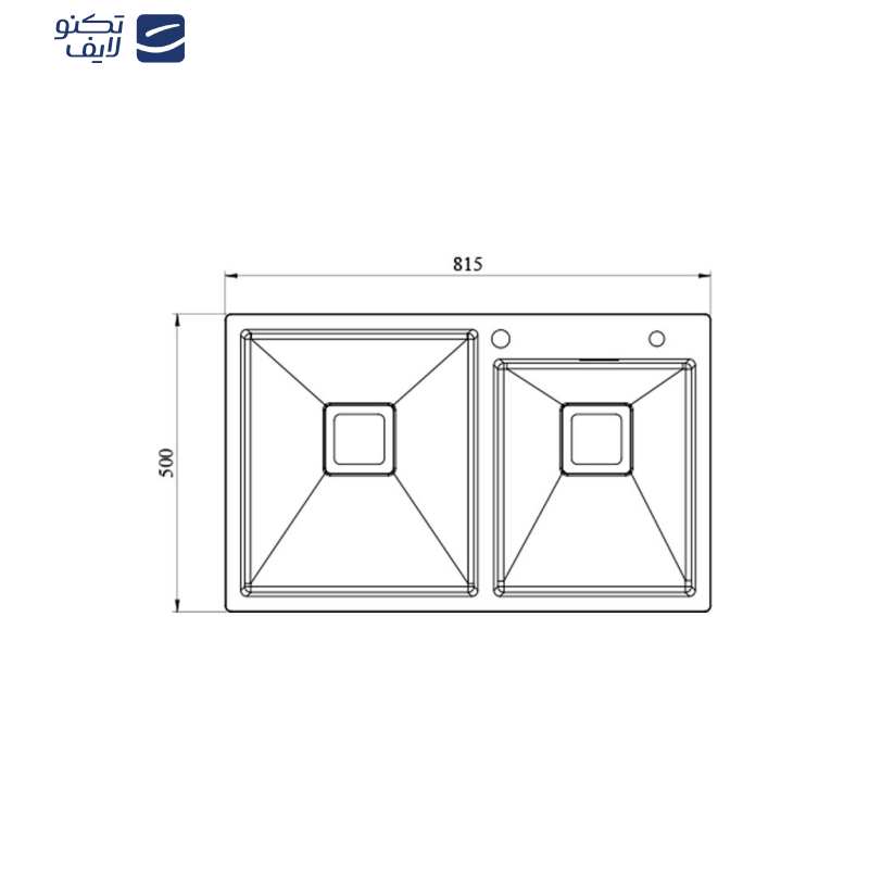 سینک ظرفشویی باکسی کن مدل BCN 204 استیل توکار سینک ظرفشویی باکسی کن مدل BCN 204 استیل توکار