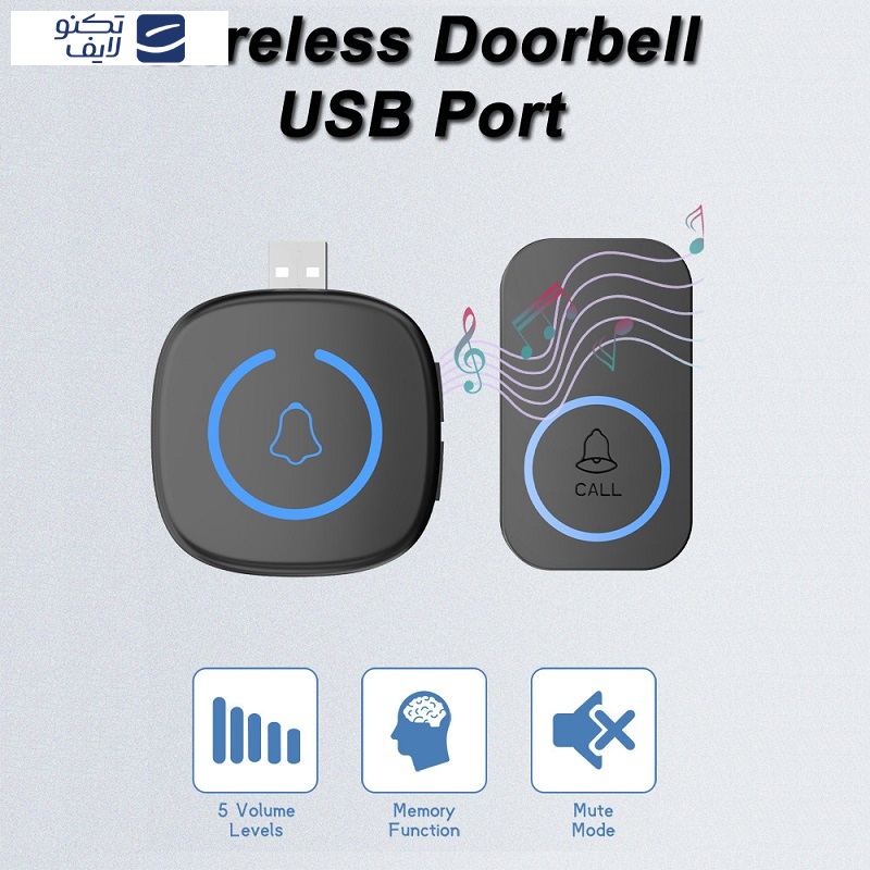 زنگ بی سیم مدل هوشمند درب کد ZA2 به همراه دو شستی زنگ بی سیم مدل هوشمند درب کد ZA2 به همراه دو شستی