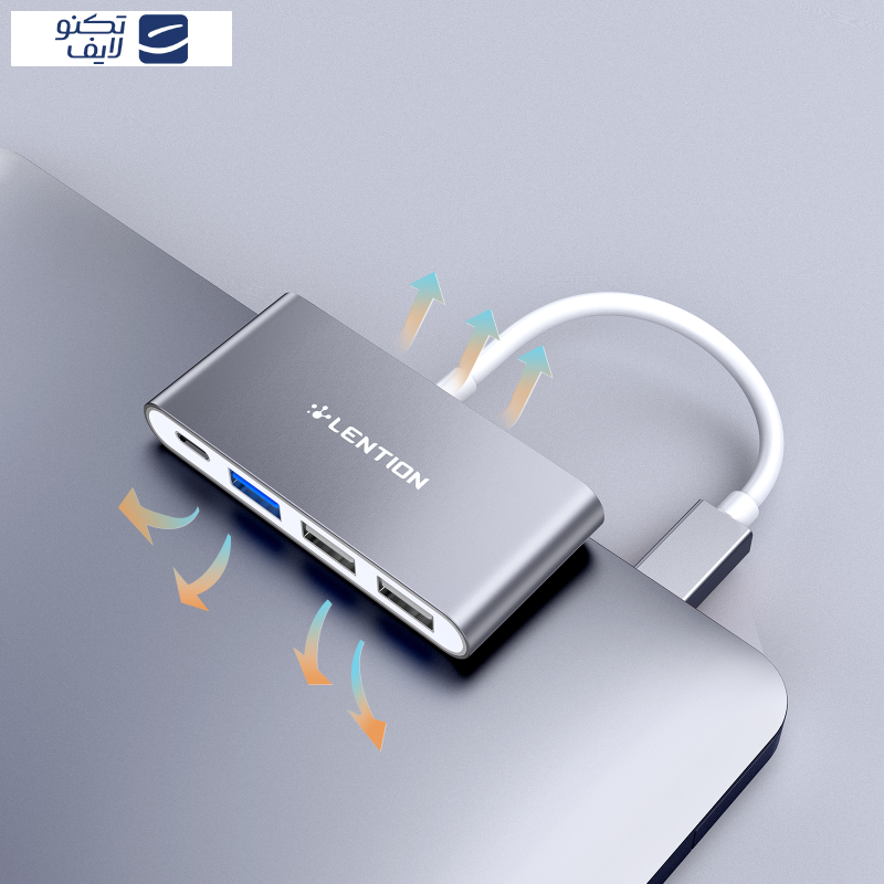 هاب 4 پورت USB-C لنشن مدل c13   هاب 4 پورت USB-C لنشن مدل c13