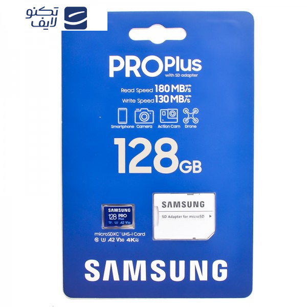 کارت حافظه microSDXC سامسونگ مدل Pro Plus کلاس 10 استاندارد UHS-I U3 سرعت 180MBps ظرفیت 128 گیگابایت کارت حافظه microSDXC سامسونگ مدل Pro Plus کلاس 10 استاندارد UHS-I U3 سرعت 180MBps ظرفیت 128 گیگابایت