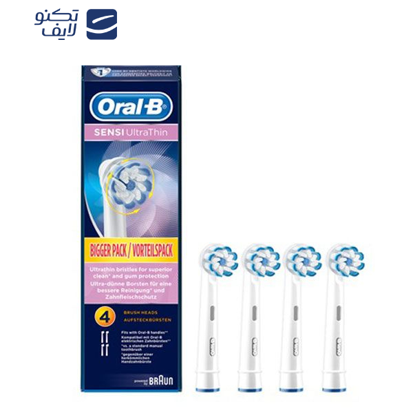 سری یدک مسواک برقی اورال-بی مدل SENSI ULTRATHIN بسته 4 عددی