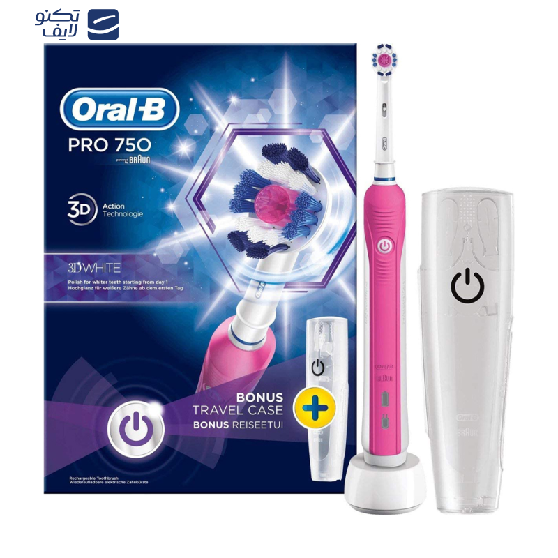 مسواک برقی اورال-بی مدل Pro 750 3D White Pink مسواک برقی اورال-بی مدل Pro 750 3D White Pink