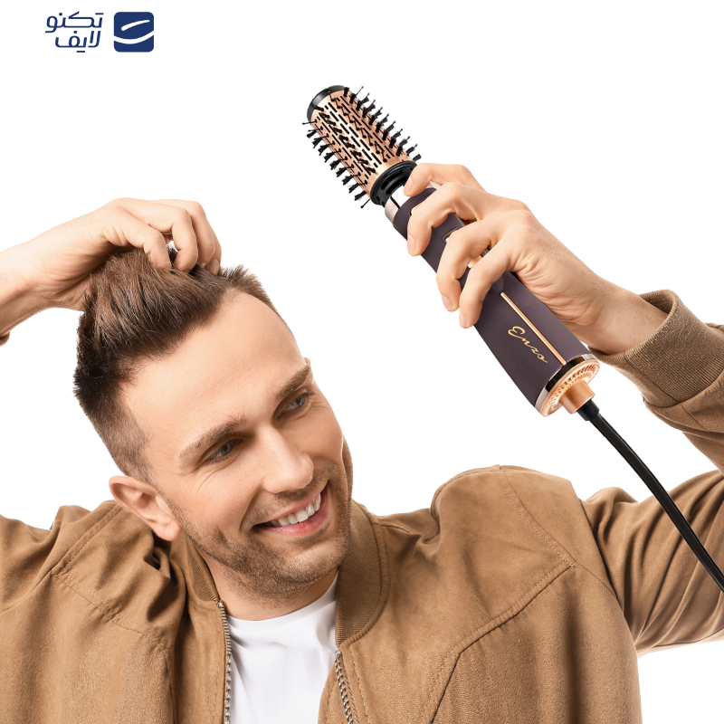 سشوار برسدار چرخشی حرفهای انزو مدل EN-743، موتور DC با توان مصرفی 1500 وات، دارای قابلیت تعویض سری، باد سرد، با حالت صافکننده و حجمدهنده، وزن 700 گرم، تنظیم حرارت 2 حالته و کنترل سرعت 2 حالته، به همراه 2 سری برسدار سشوار برسدار چرخشی حرفهای انزو مدل EN-743، موتور DC با توان مصرفی 1500 وات، دارای قابلیت تعویض سری، باد سرد، با حالت صافکننده و حجمدهنده، وزن 700 گرم، تنظیم حرارت 2 حالته و کنترل سرعت 2 حالته، به همراه 2 سری برسدار