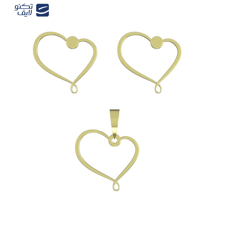 نیم ست طلا 18 عیار زنانه مدوپد مدل قلب کد NA17787