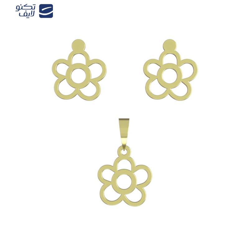 نیم ست طلا 18 عیار زنانه مدوپد مدل گل کد NA12642 نیم ست طلا 18 عیار زنانه مدوپد مدل گل کد NA12642