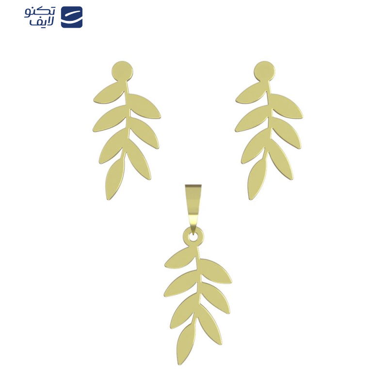 نیم ست طلا 18 عیار زنانه مدوپد مدل برگ کد NA14947