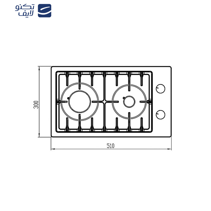 اجاق گاز صفحه ای کن مدل CAMER اجاق گاز صفحه ای کن مدل CAMER