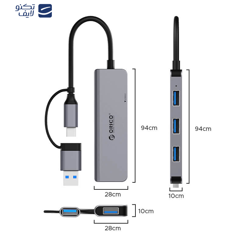 هاب 4 پورت USB3.0 اوریکو مدل YSA5-U3 هاب 4 پورت USB3.0 اوریکو مدل YSA5-U3