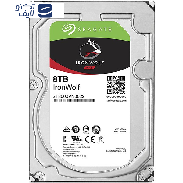 هارددیسک اینترنال سیگیت مدل IronWolf ST8000VN0022 ظرفیت 8 ترابایت هارددیسک اینترنال سیگیت مدل IronWolf ST8000VN0022 ظرفیت 8 ترابایت