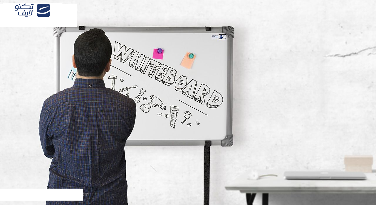 تخته وایت برد آسا برد مدل آلفا سایز 170×90 سانتی متر به همراه پایه نگهدارنده