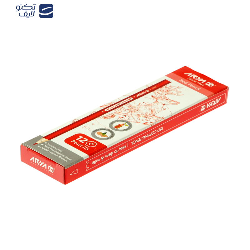 مداد قرمز آریا کد 3002 بسته 12 عددی