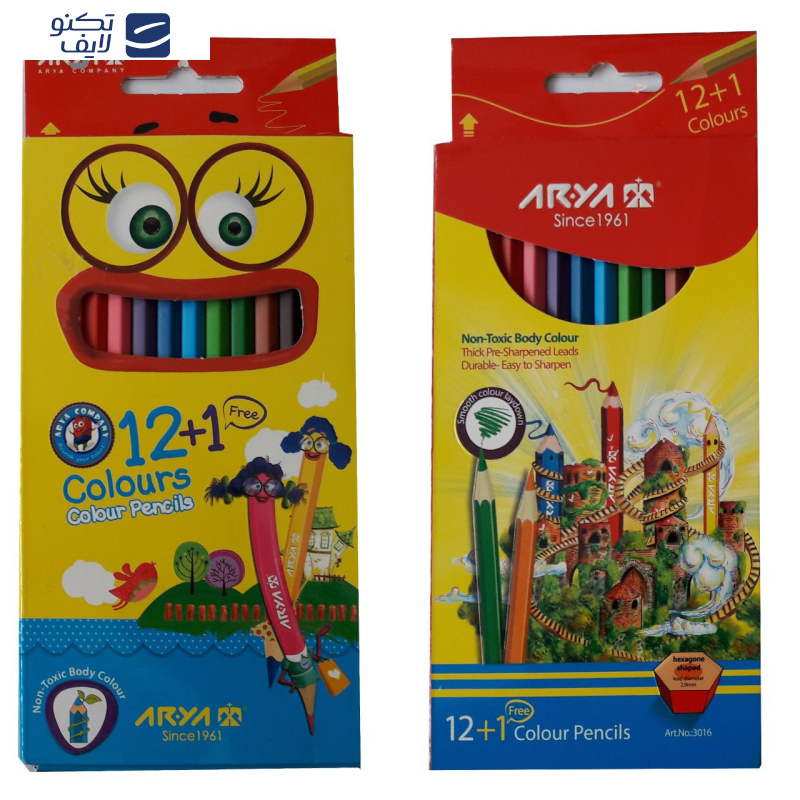 مداد رنگی 12 رنگ آریا کد 3016 بسته 2 عددی مداد رنگی 12 رنگ آریا کد 3016 بسته 2 عددی