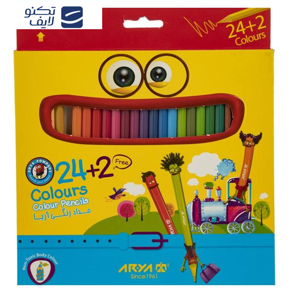 مداد رنگی 26 رنگ آریا مدل dr1345678 مداد رنگی 26 رنگ آریا مدل dr1345678