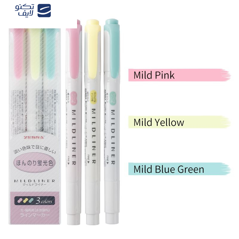 ماژیک علامت گذار دو سر زبرا مدل MILDLINER طرح Fluorescent Colors بسته 3 عددی ماژیک علامت گذار دو سر زبرا مدل MILDLINER طرح Fluorescent Colors بسته 3 عددی