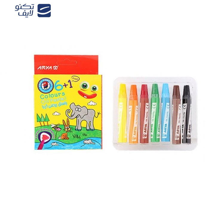 مداد شمعی 6 رنگ آریا مدل 2024