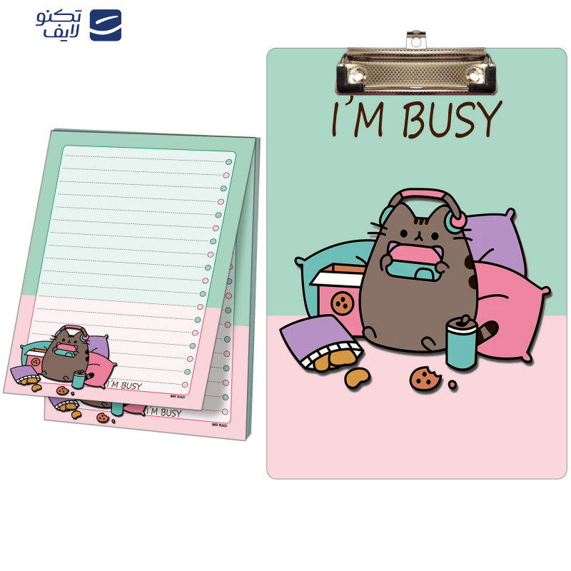    تخته شاسی مستر راد مدل گربه کیوت کد fiory 2402 سایز A5 به همراه کاغذ یادداشت