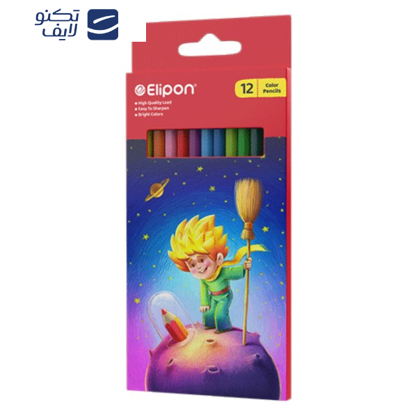 مداد رنگی 12 رنگ الیپون کد 8121270 مداد رنگی 12 رنگ الیپون کد 8121270