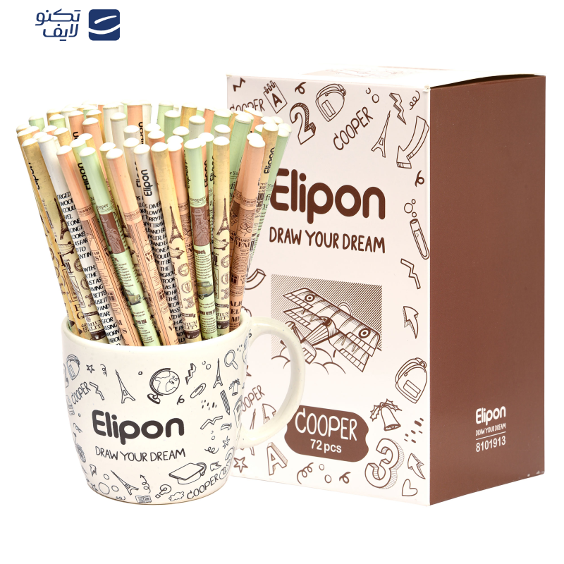 مداد مشکی الیپون مدل فانتزی گرد ماگ کد 8101913 بسته 72 عددی مداد مشکی الیپون مدل فانتزی گرد ماگ کد 8101913 بسته 72 عددی