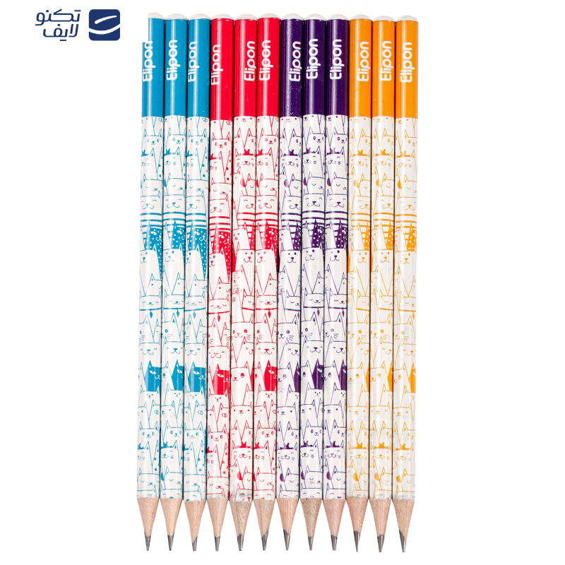 مداد مشکی الیپون مدل فانتزی گرد کد 8101112 بسته 12 عددی  مداد مشکی الیپون مدل فانتزی گرد کد 8101112 بسته 12 عددی