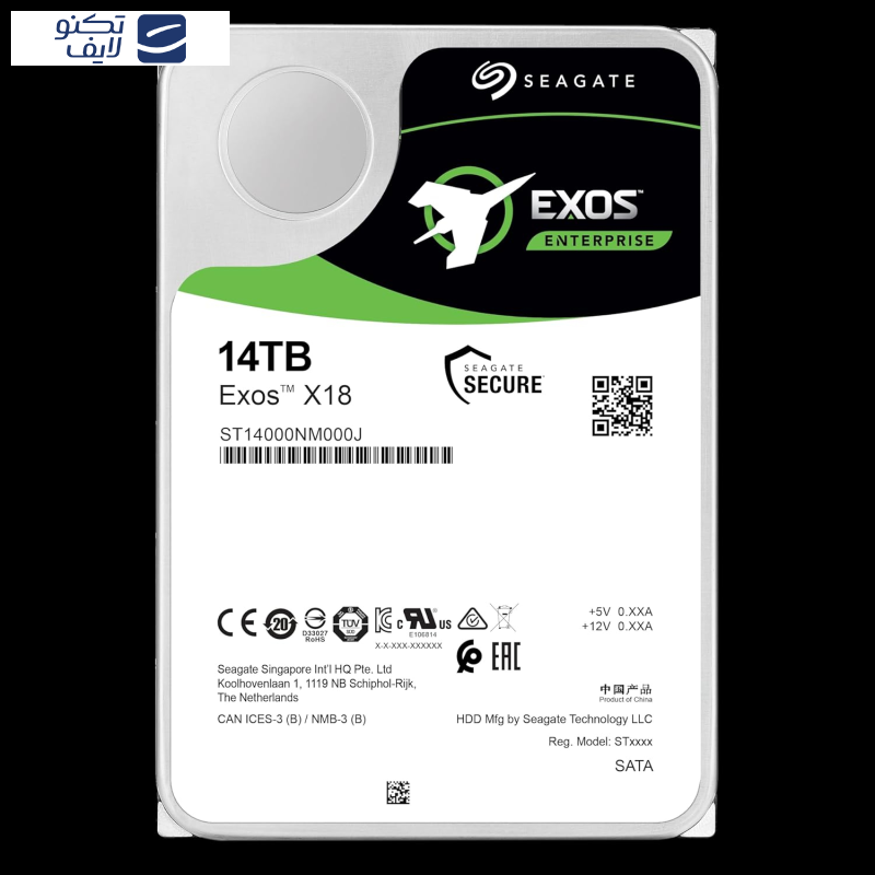 هارد دیسک اینترنال سیگیت مدل Exos ST14000NM000J ظرفیت 14 ترابایت هارد دیسک اینترنال سیگیت مدل Exos ST14000NM000J ظرفیت 14 ترابایت