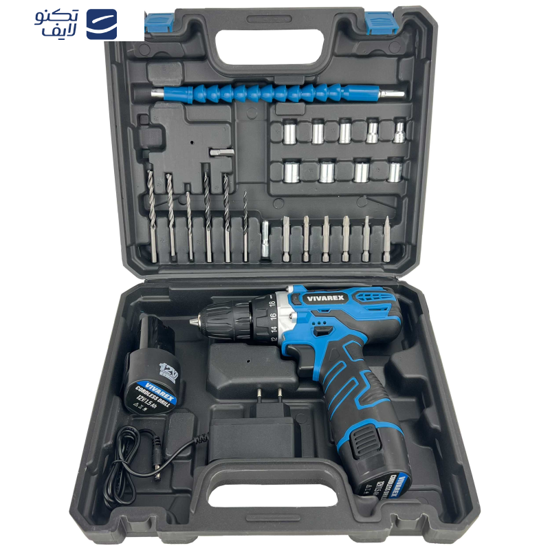 دریل پیچ گوشتی شارژی ویوارکس مدل VR12V-2A-BLUE مجموعه 28 عددی دریل پیچ گوشتی شارژی ویوارکس مدل VR12V-2A-BLUE مجموعه 28 عددی