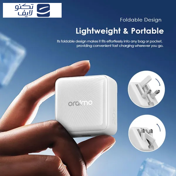 شارژر دیواری  20 وات اورایمو مدل GaN به همراه کابل USB-C شارژر دیواری  20 وات اورایمو مدل GaN به همراه کابل USB-C