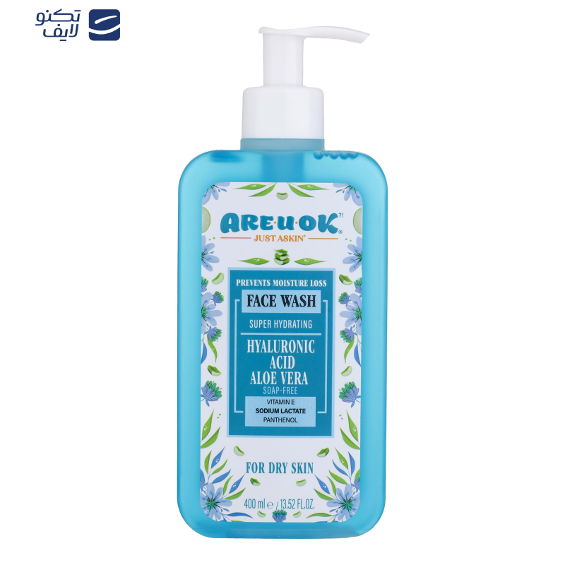 ژل شست‌وشوی صورت آریو اکی مدل فوق آبرسان مناسب پوست‌های خشک حجم 400 میلی‌لیتر